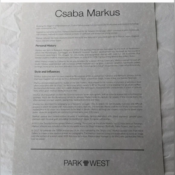 Csaba Markus 12”x9” Print - Kapricianna art - Picture 5 of 6